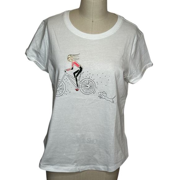 Bogner Fire + Ice Debra White Short Sleeve Graphic T-Shirt Women's Size L NWT - Picture 1 of 7